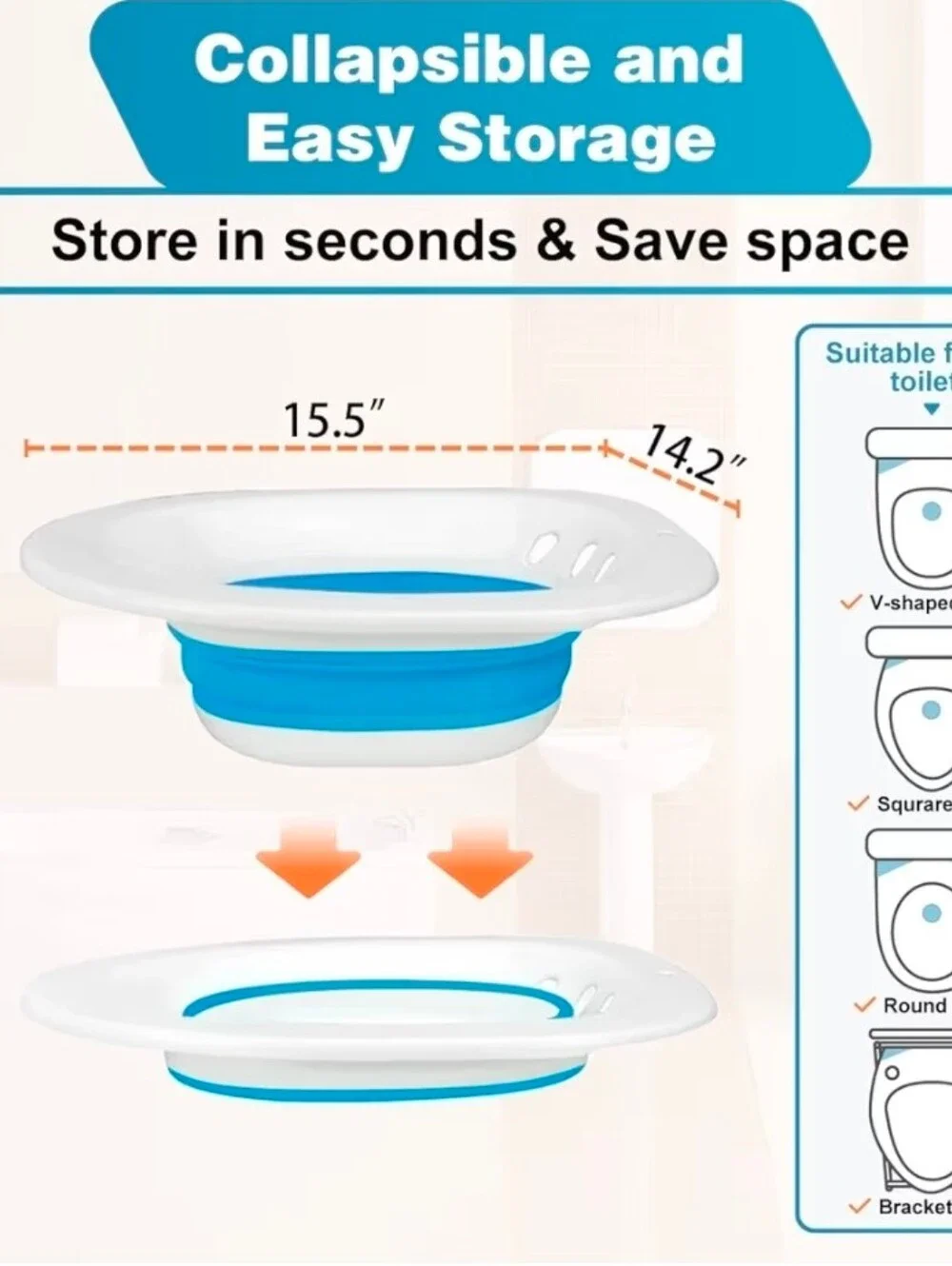 New Collapsible Sitz Bath for Toilet Seat